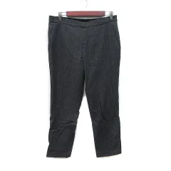 ユニクロ UNIQLO テーパードパンツ ストライプ XL 黒 ブラック /YI ●RY