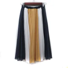 テチチ Te chichi プリーツスカート ロング シフォン 38 M マルチカラー /YI