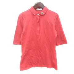 ラコステ LACOSTE ポロシャツ ロゴ刺繍 五分袖 36 S ピンク /MN