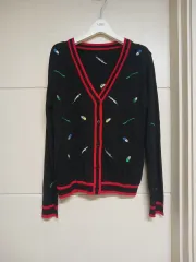 新品) 刺繍POINT ニットカーディガン(春 秋)