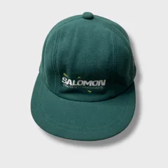 ☆SALOMONサロモン☆耳当て付きフリースキャップ☆80s90s☆スキー☆ヘッドギア☆緑☆A26M