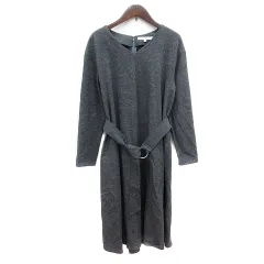 アンタイトル UNTITLED ワンピース ひざ丈 長袖 ウール 2 M グレー /MN
