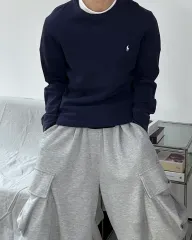 ポロ ラルフローレン ネイビー ワッフルプルオーバー S