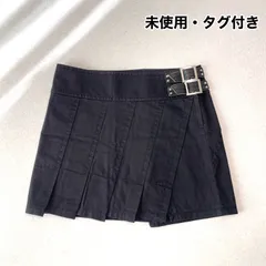 【未使用品・タグ付き】BURBERRY BLUE LABEL バーバリーブルーレーベル 牛革ベルト 変形 プリーツ ミニスカート Y2K 平成ギャル フェアリーグランジ