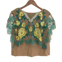 GRACE CONTINENTAL グレースコンチネンタル レースレイヤードトップス サイズ:36 刺繍    ブラウン レディース / 240002232434