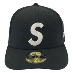 Supreme new era 刺繍 ベースボールキャップ 黒 7 1/4 - メルカリ