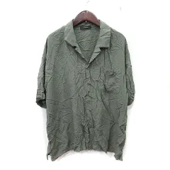 ジーナシス JEANASIS シャツ 半袖 スキッパーカラー F 緑 カーキ /YI
