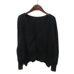 スピック&スパン Spick&Span カーディガン ニット ウール 長袖 F 黒 ブラック /MS