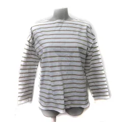 サマンサモスモス SM2 blue カットソー ボーダー 長袖 F 白 オフホワイト ベージュ /YI