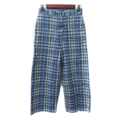 ビームスボーイ BEAMS BOY ワイドパンツ ハイウエスト チェック マルチカラー /YI