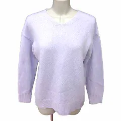 アー・ヴェ･ヴェ ミッシェルクラン a.v.v ニット セーター Vネック 長袖 S 紫 ライトパープル /YK