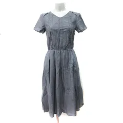 ポールスチュアート PAUL STUART ワンピース ロング 半袖 6 グレー /YI