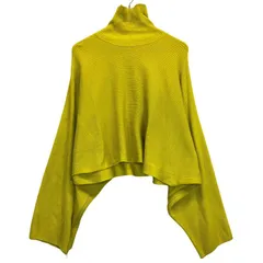 ル シェル ブルー リブクロップドニット イエロー ウール【AFB48】