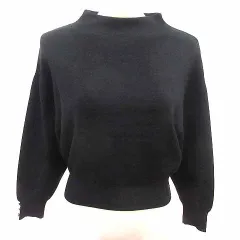 アプワイザーリッシェ Apuweiser-riche ニット カットソー ハイネック 長袖 2 M 黒 ブラック /YK