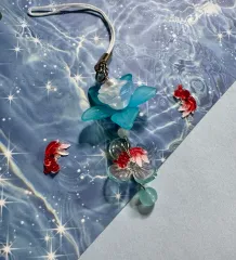 日本風プーさん風（あんスタ）金魚キーホルダー ビーズキーホルダー (実物の方がきれいです) しおり
