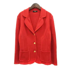 マダムジョコンダ MADAM JOCONDE テーラードジャケット ニット シングル ウール 11 L 赤 レッド /MN