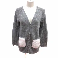 エージーバイアクアガール AG by aquagirl カーディガン ニット Vネック フェイクファー 長袖 グレー /YK