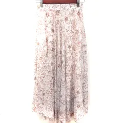 マジェスティックレゴン MAJESTIC LEGON スカート フレア マキシ 総柄 M ピンクベージュ /RT