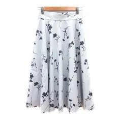 プロポーション ボディドレッシング PROPORTION BODY DRESSING フレアスカート ミモレ ロング 花柄 M 水色 ライトブルー /MN