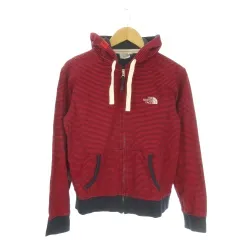 ザノースフェイス THE NORTH FACE アウトドアウェア ジップパーカー M 赤 レッド ボーダー柄 ロゴ /AO10 ■GY99
