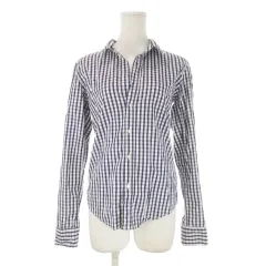 フランク&アイリーン Frank&Eileen × ロンハーマン Ron Herman シャツ ブラウス XS 紺 ネイビー 白 ホワイト ギンガムチェック柄 スキッパー 長袖 /CK33 ■GY99