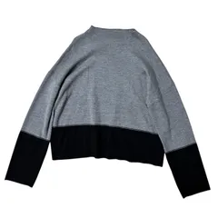  PEACH JOHN ピーチジョン 配色ニット バイカラー グレー×ブラック レディース S/Mサイズ【Z1741】