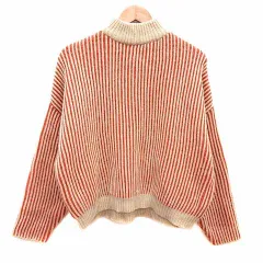 セレクトモカ SELECT MOCA ニット セーター ハイネック ストライプ 長袖 F オレンジ ベージュ /YK