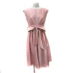 エメ AIMER ワンピース ひざ丈 ノースリーブ レースアップ 9 M ピンク /YI