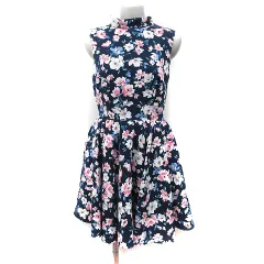 スナイデル SNIDEL ワンピース ひざ丈 ノースリーブ 花柄 1 S マルチカラー /YI