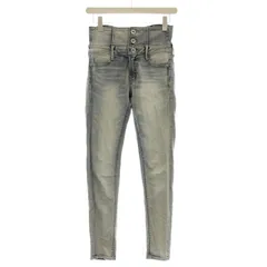 ジェイダ GYDA 25AW ハイウエストウエストクロス スキニー デニムパンツ ダメージ加工 S 青 ブルー /☆G