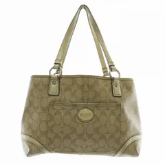 コーチ COACH ハンドバッグ トート PVC レザー シグネチャー 総柄 ロゴ ベージュ F18921 /XZ ■GY18