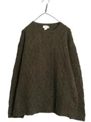 90s ジェイクルー ケーブル ニット セーター メンズ M / オールド 巨人タグ ウール フィッシャーマン カットソー タイプ アラン ローゲージ