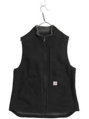 US企画 カーハート モックネック ダック ベスト レディース S / 裏 ボア パイル フリース フルジップ ワーク 重ね着 ハイネック ブラック
