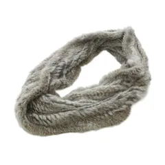 ノーリーズ Nolley's ラビットファー スヌード 毛皮 グレー 灰色 ブラウン 茶色 /RI ■OS