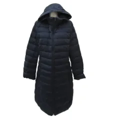 ユニクロ UNIQLO ウルトラライトダウンコート ロング丈 L 紺 ネイビー フード付き /SM4 ■GY61