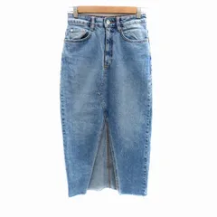 ザラ トラファルック ZARA Trafaluc AUTHENTIC DENIM デニムスカート タイトスカート ロング丈 スリット 24 S 水色 ライトブルー /HO6