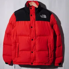 THE NORTH FACE ノースフェイス ヌプシ ダウンジャケット M 相当 表記  S レッド ブラック 700フィル ロゴ刺繍 テック系 オーバーサイズ ビッグシルエット ストリート Y2K 古着 Y030