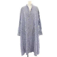 ジャーナルスタンダード JOURNAL STANDARD ワンピース 青 ブルー 白 ホワイト ストライプ スキッパー 長袖 ロングマキシ /HN