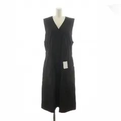 マーガレットハウエル MHL. FINE COMPACT COTTON POPLIN ワンピース ロング ノースリーブ 前開き 1 黒 ブラック 595-0156501 /AN44