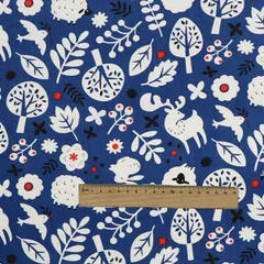 生地 1m  シーチング 北欧風 森の動物 アニマル フォレスト ポップ柄 ファブリック カットクロス