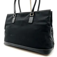 【良品】  Roberta di camerino ロベルタディカメリーノ トートバッグ ハンドバッグ ナイロン レザー 革 ブラック 黒色 ユニセックス 男女兼用 メンズ レディース