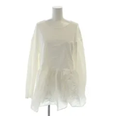 オペークドットクリップ OPAQUE.CLIP カットソー ブラウス 長袖 異素材切替 ナイロン L 白 ホワイト /KW ■GY58