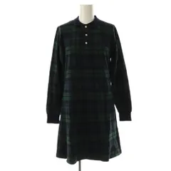 ポロスポーツ POLO SPORT ラルフローレン チェックワンピース 長袖 ミニ コットン L 紺 緑 /NR ■OS