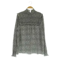 スローブ イエナ SLOBE IENA  小花柄 ブラウス 長袖 プルオーバー フリル ブラック /MY ■OS