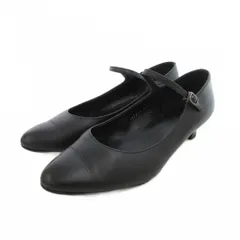 ヒミコ 卑弥呼 パンプス 靴 シューズ 23.5 ストラップ ローヒール 黒 ブラック /NU