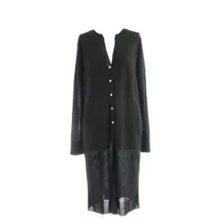 ギャバジンケーティー Gabardine K.T カーディガン ロング ニット 薄手 カットソー リブ シェル風ボタン 11 黒 ブラック 72-32IP05A /AP