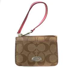 コーチ COACH シグネチャー カードケース コインケース キーリング付き 茶 /BM ■MA