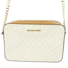 マイケルコース MICHAEL KORS ショルダーバッグ レザー 革 シグネチャー MK柄 チェーン 茶 ブラウン /AO2 ■GY18