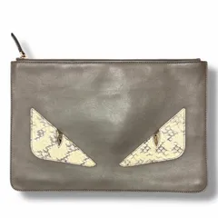 FENDI モンスターレザークラッチバッグ フェンディ グレー F （5559M）のサムネイル