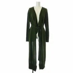 ディーゼル DIESEL ニットカーディガン 長袖 ロング 切替 トッパー ベルト付き XS 緑 グリーン /KU